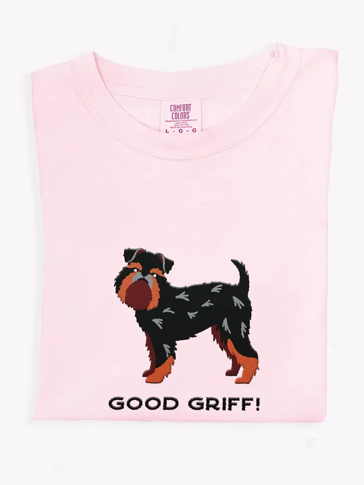 Good Griff T-Shirt(Embroidered) of a Brussels Griffon(Black & Tan) product image (1)