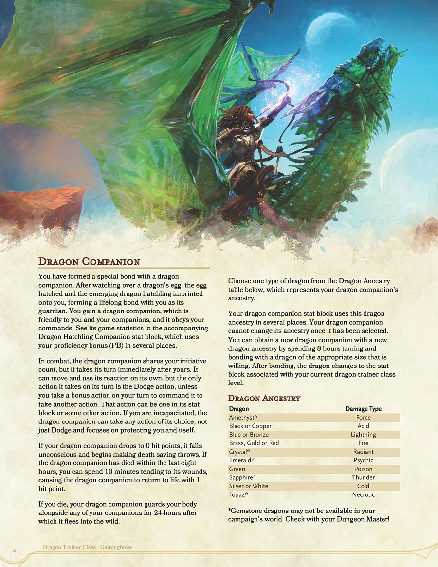 Dragon Trainer 5E Class (PDF) product image (5)