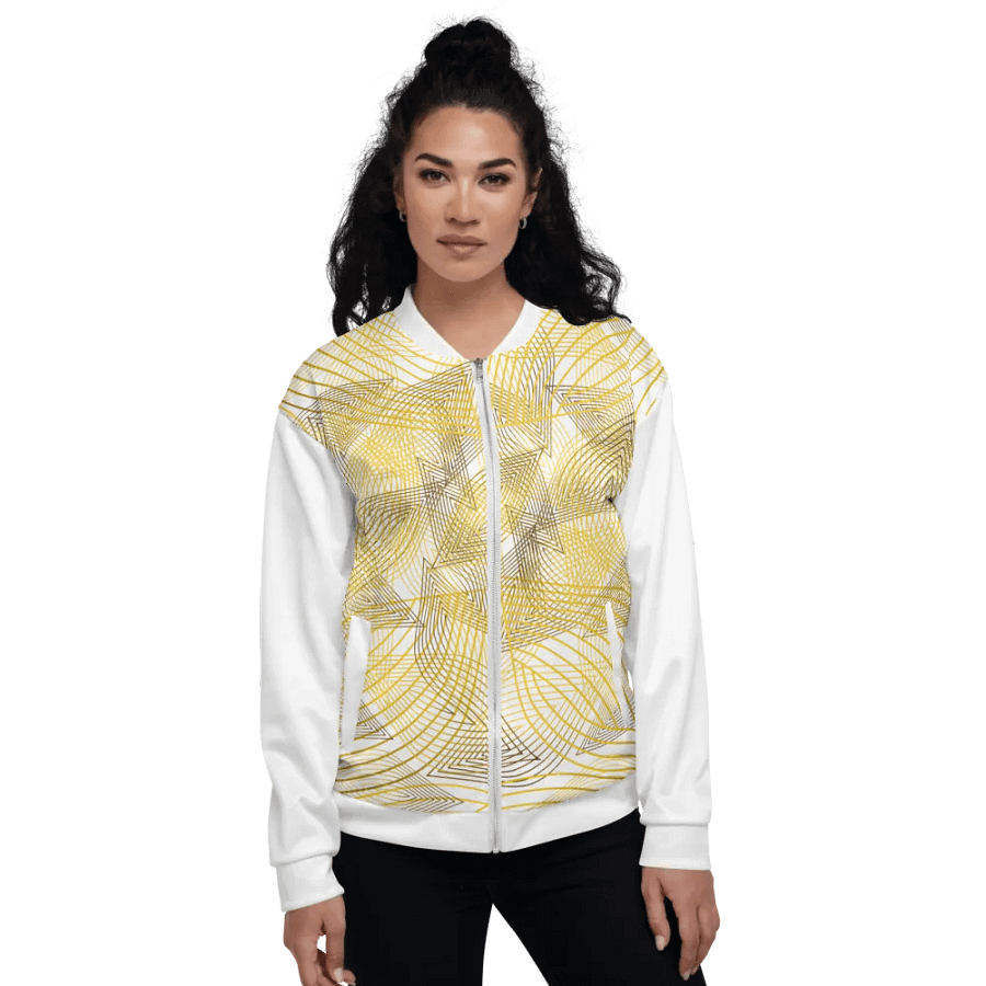 Jacket with golden lines and leaf design product image (3)