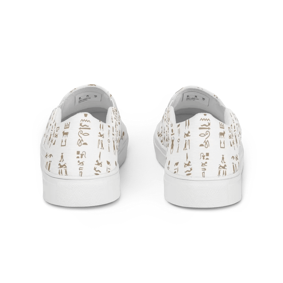 Isis Hieroglyphics White Women's Slip-Ons Shoes product image (4)
