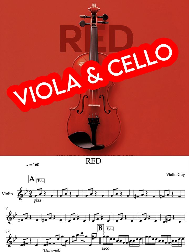 RED - Viola & BASS Clef Sheet Music product image (1)