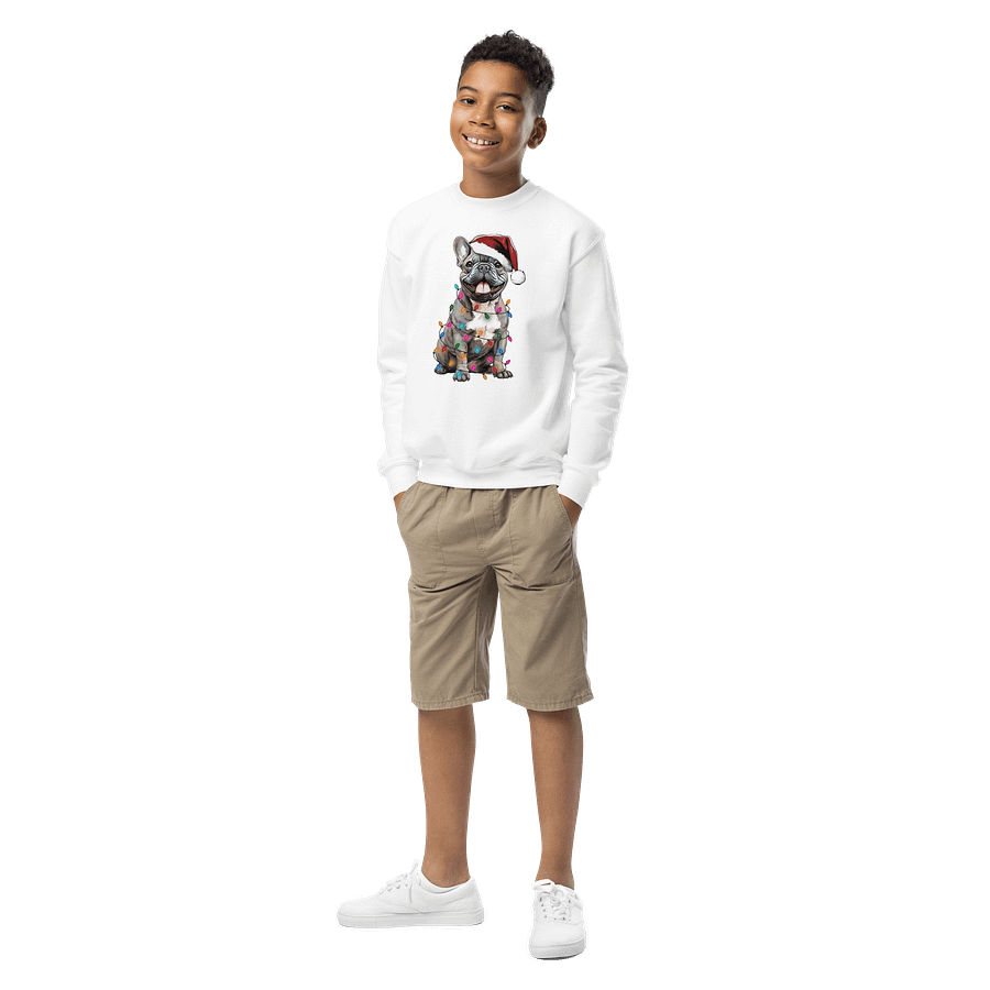 Funny Christmas French Bulldog(Blue) Youth Sweatshirt product image (6)