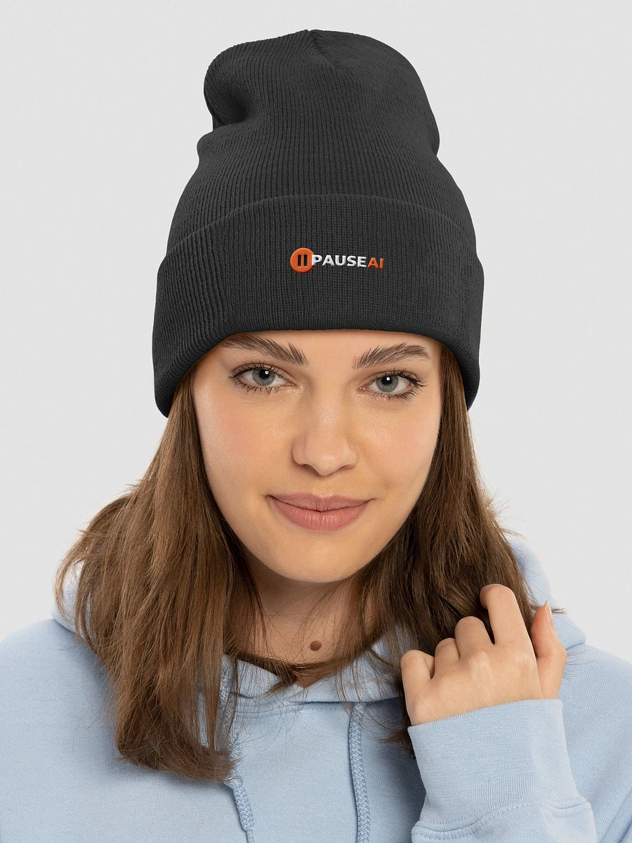 Black Pause AI Beanie Hat product image (3)