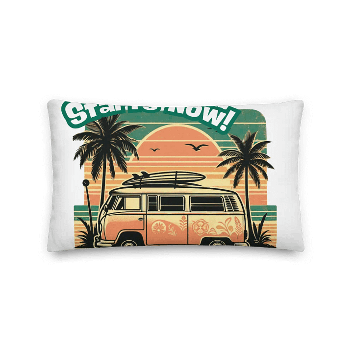 Sunset Surf Van All-Over Premium Pillow | AI Design vintage freedom starts now product image (2)