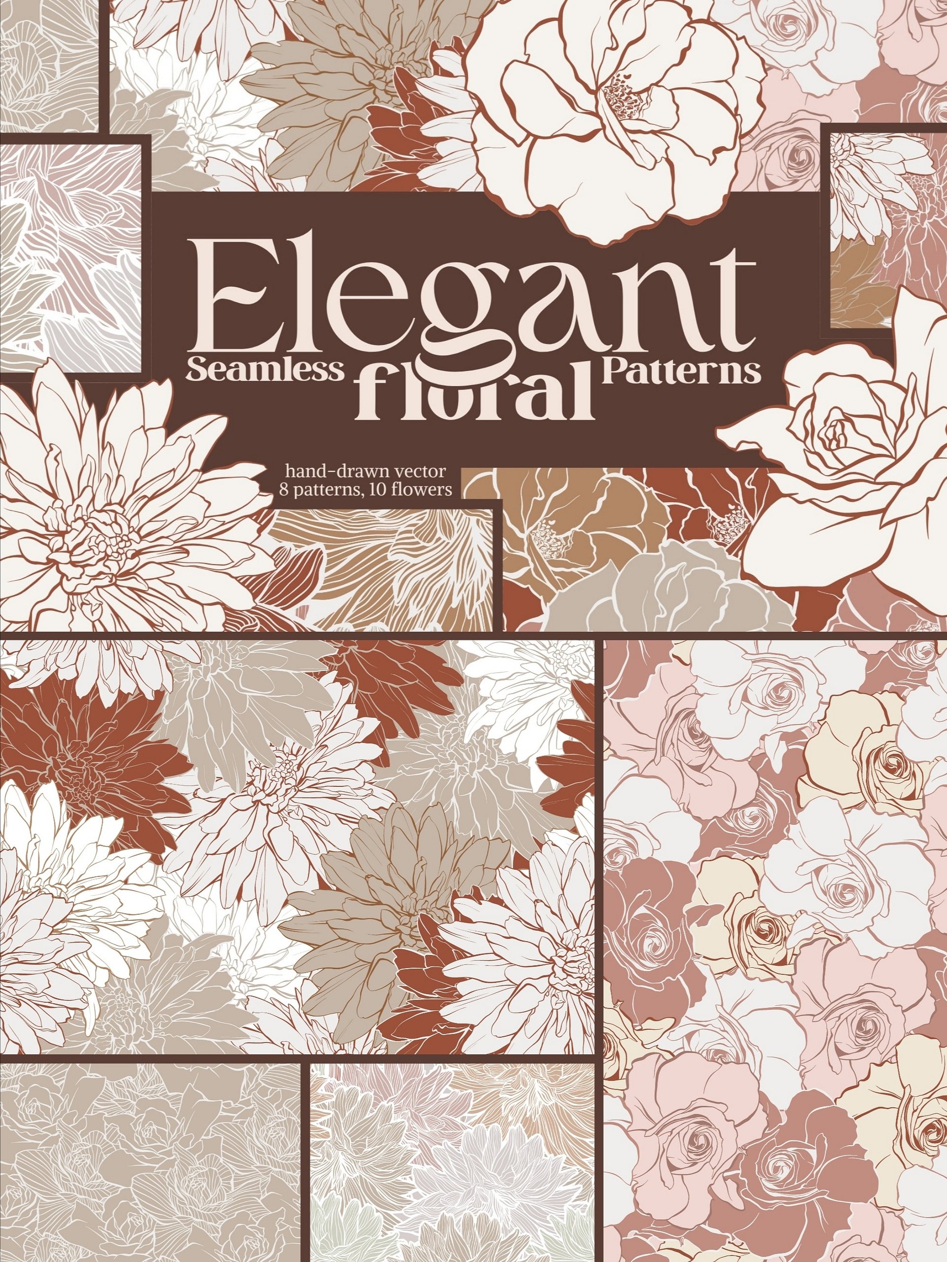 Elegant Floral Patterns Vector Collection product image (1)