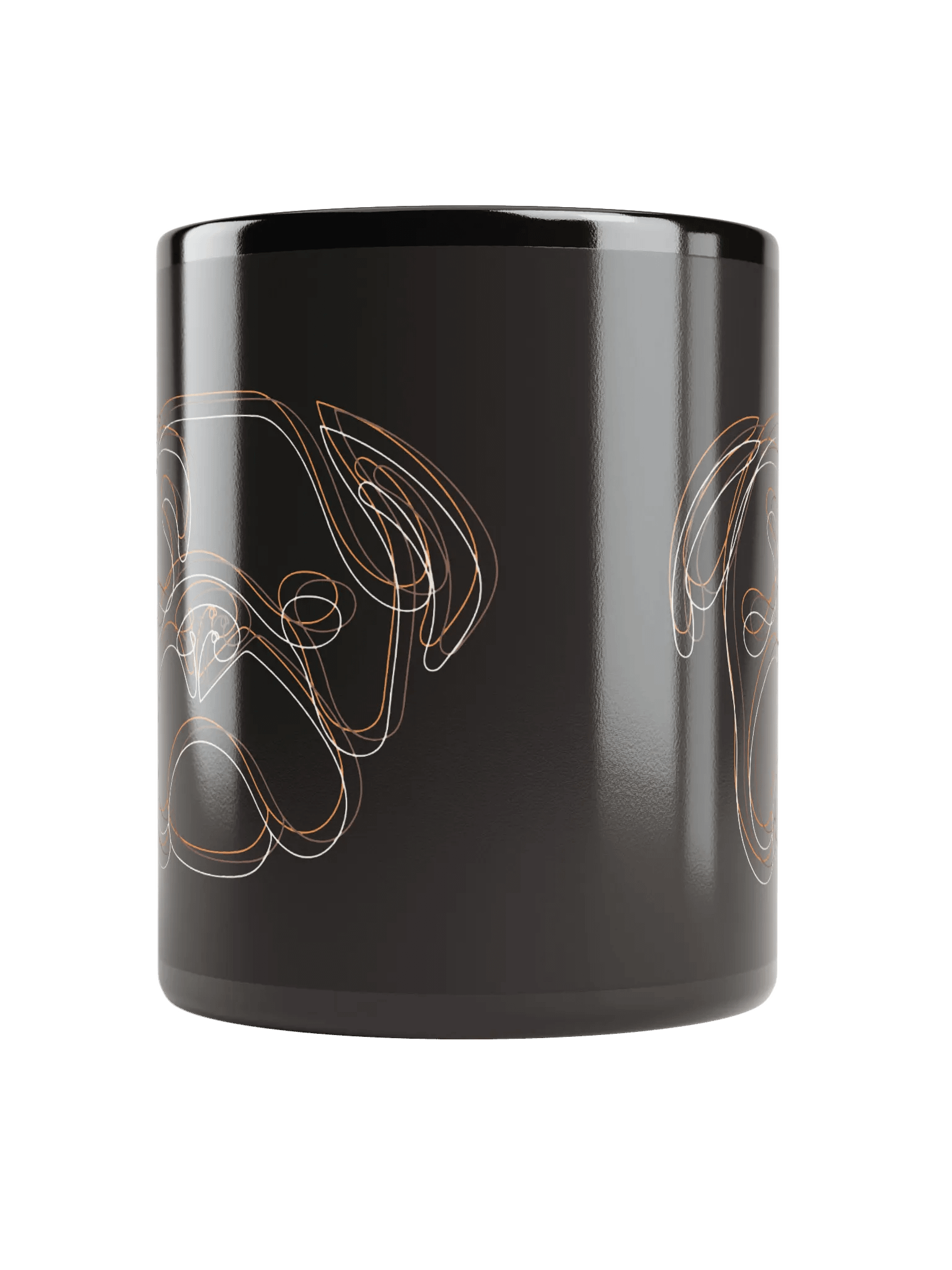 Pug Portrait Black Glossy Mug product image (3)
