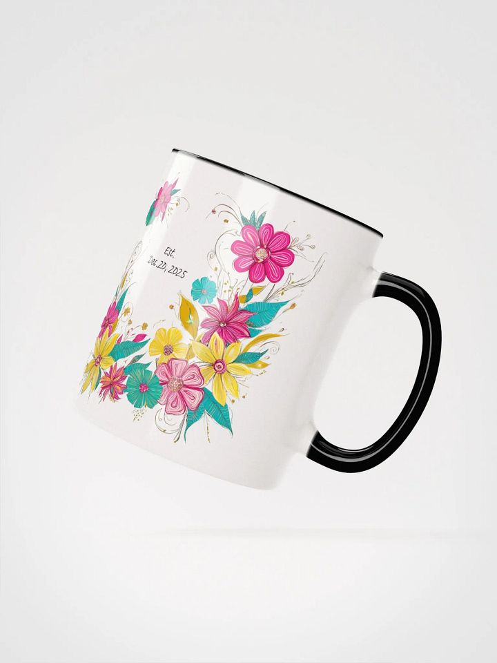 Artsy Boho Flowers Coloured Mug for Anniversaries, Baby Showers, Engagements product image (2)