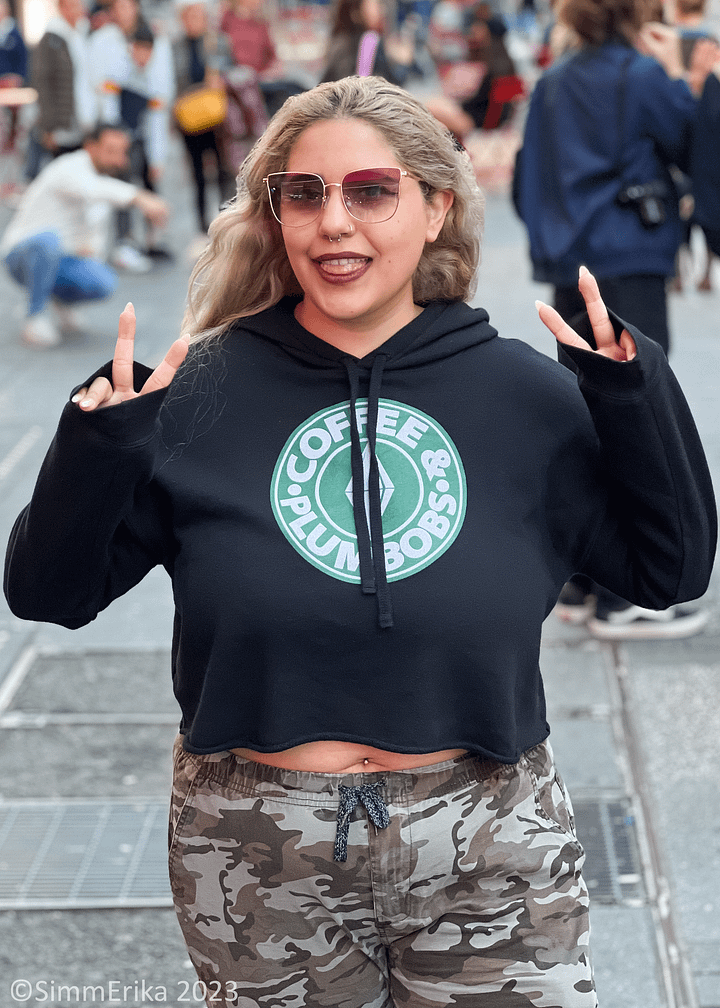 Coffee & Plumbobs Crop Hoodie product image (1)