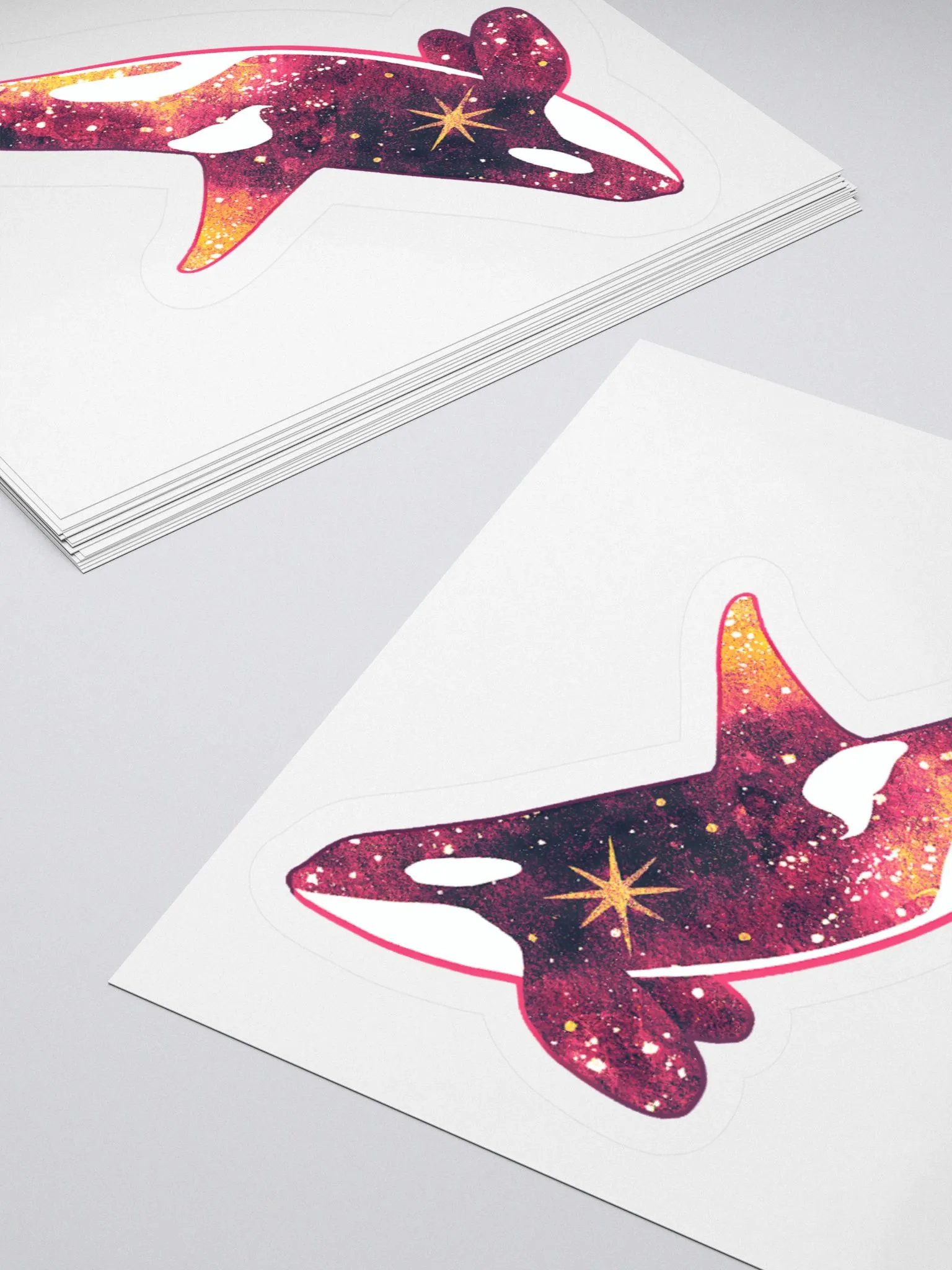 Galaxy Orca - Kiss Cut Sticker, Red Variation product image (4)