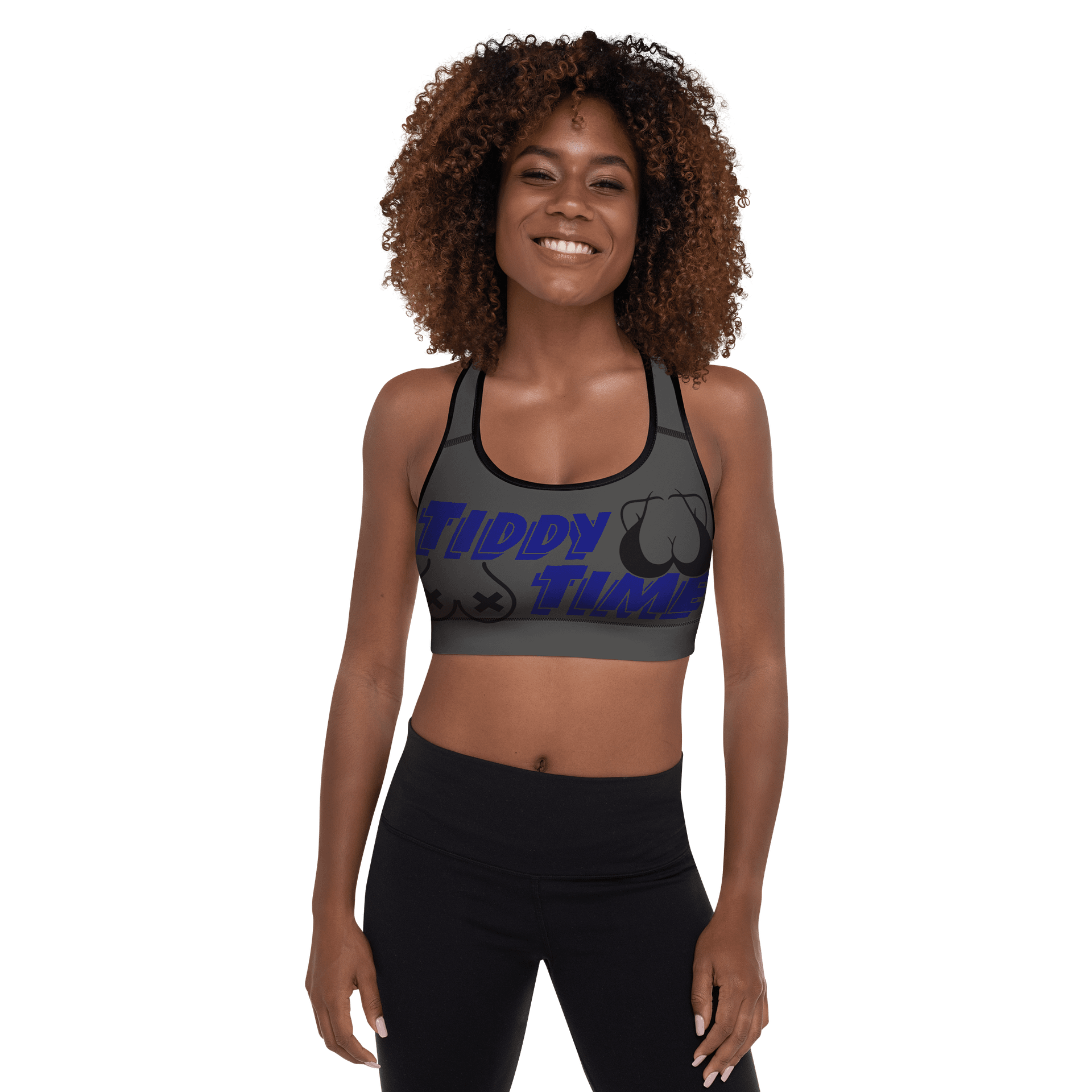 Tiddy Time Logo All-Over Print Padded Sports Bra product image (1)
