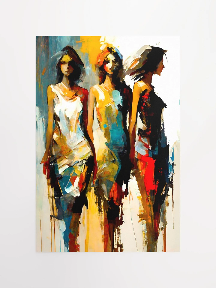 Abstract Elegance: Stylized Trio of Women Modern Fashion Sense Matte Poster product image (2)