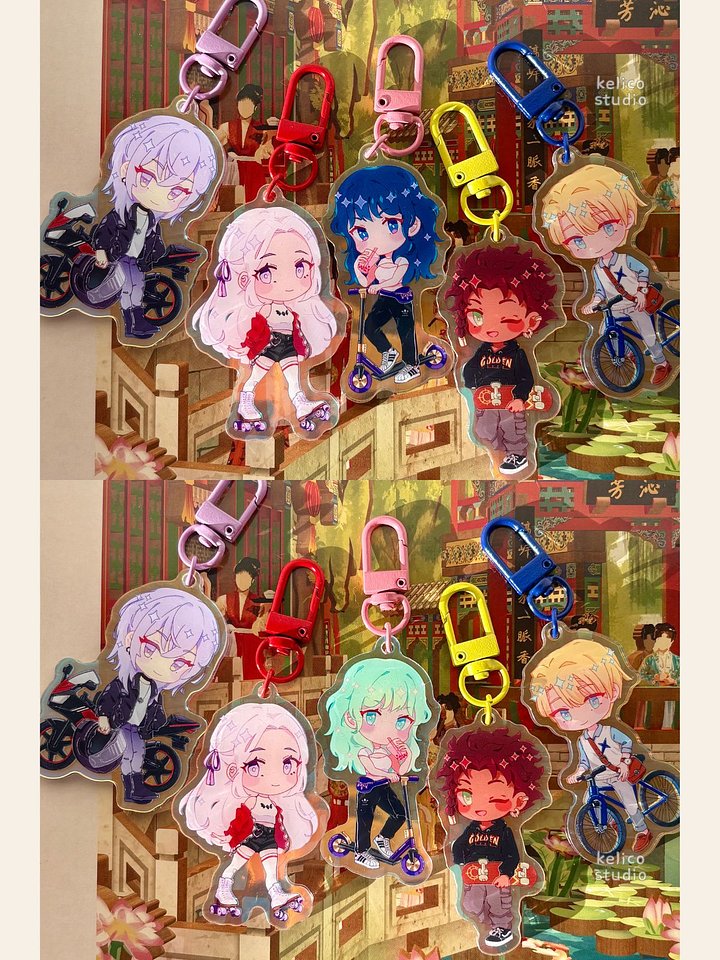 flame crest 3 houses • acrylic keychain product image (2)