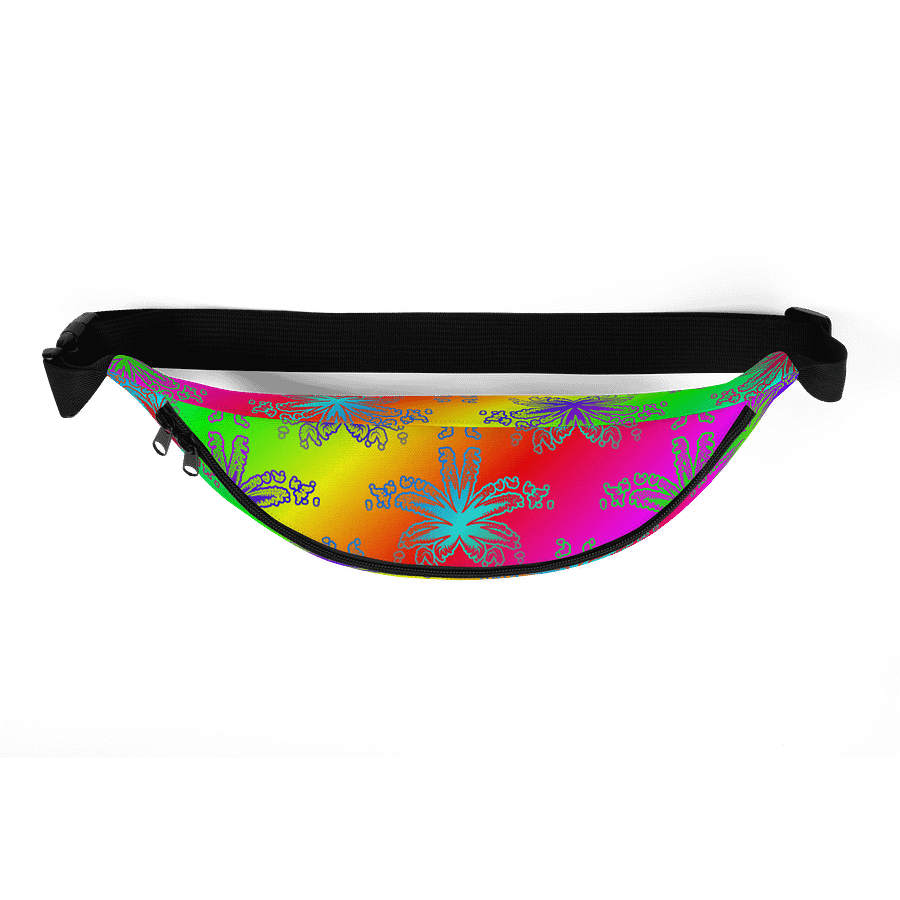 Rainbow Cannabis 420 Fanny Pack, Weed Leaf Art Pattern Pride Bag product image (5)