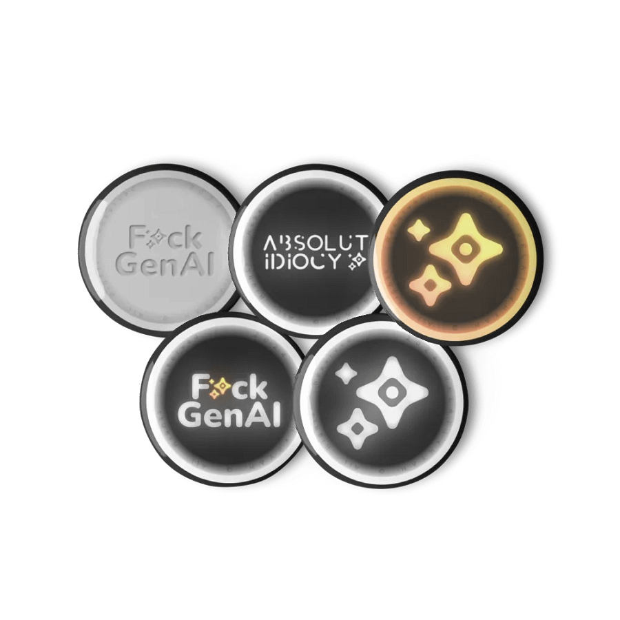 Absolut Idiocy Pin Button Set #0 (On Black) product image (6)