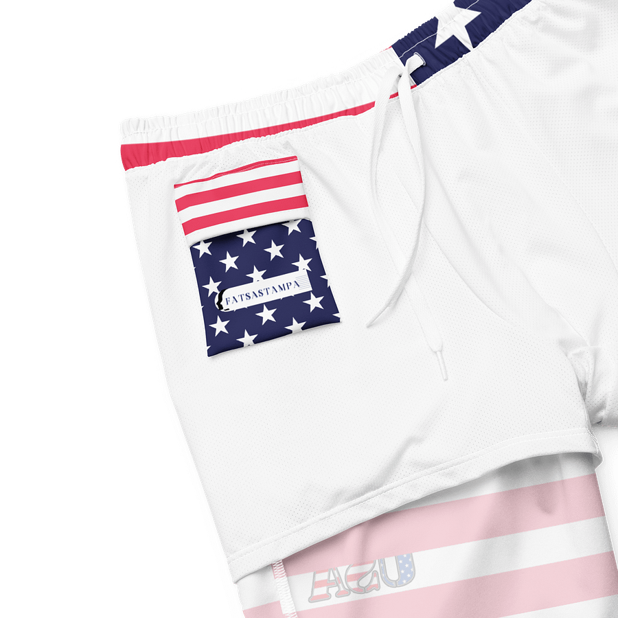 American Flag All-Over Swim Trunks product image (6)