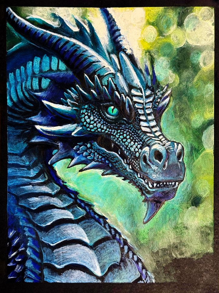 Aquamarine Dragon Signed Original Artwork product image (1)