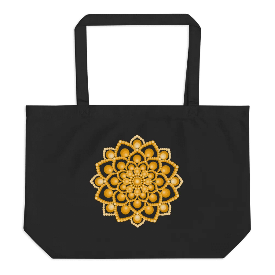 Orange Flower Mandala Organic Cotton Tote Bag product image (5)