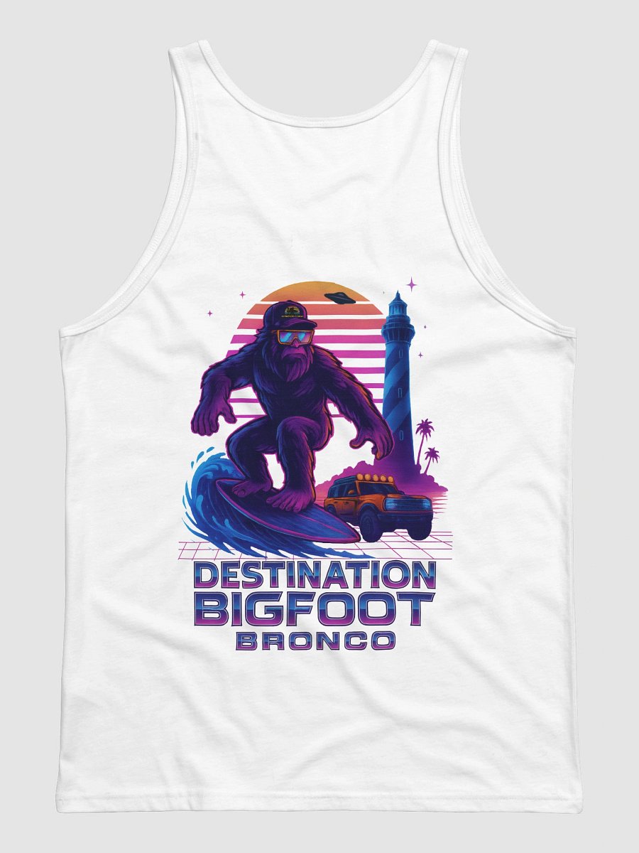 Destination Bigfoot Bronco Synthwave Bella+Canvas Jersey Tank (White) product image (2)