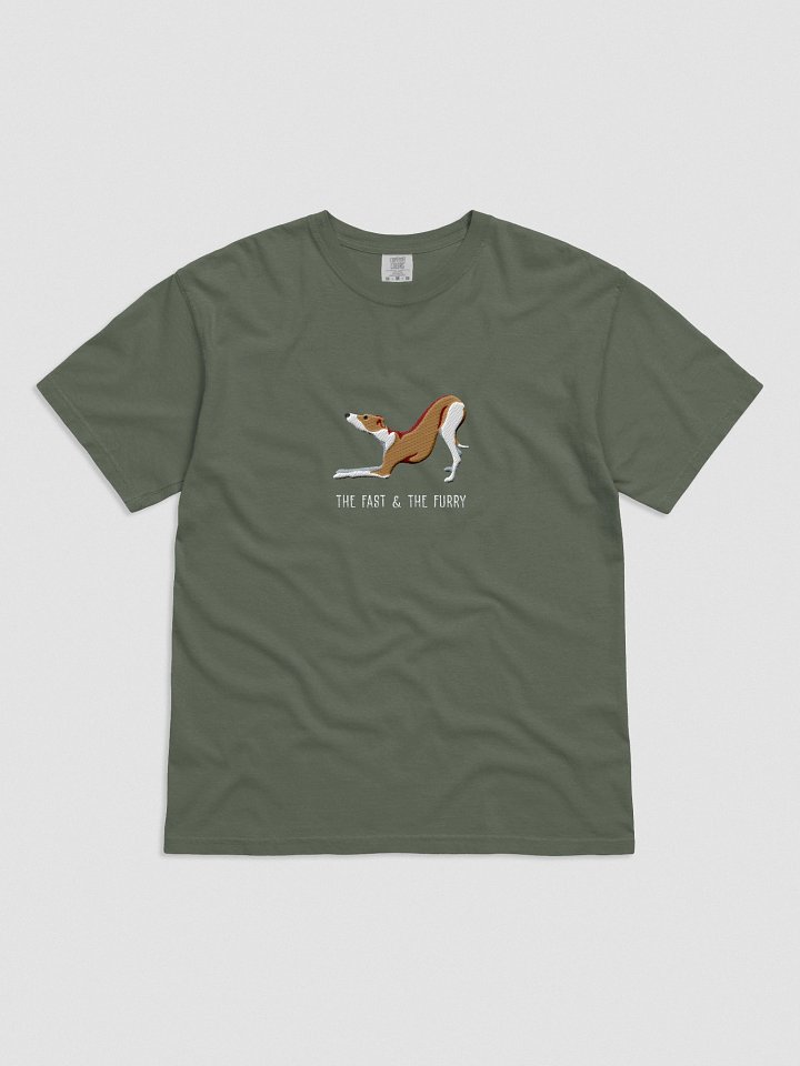 The Fast & The Furry T-Shirt(Embroidered) of an Italian Greyhound(Brown & White) product image (31)