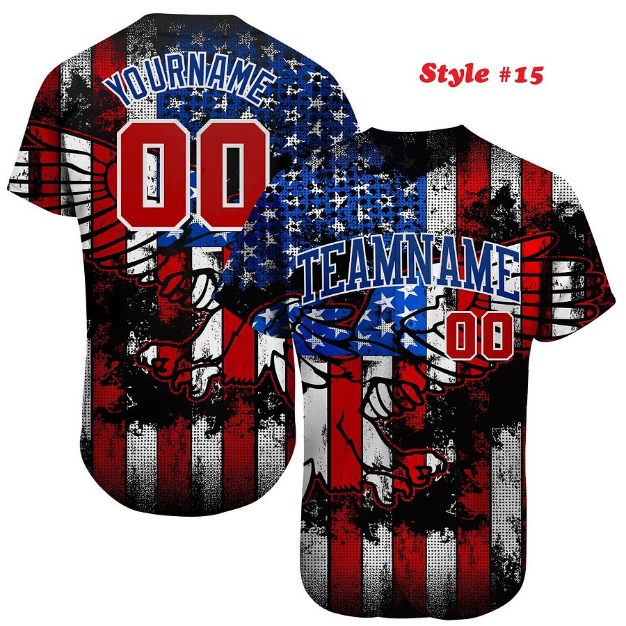 Authentic Baseball Jersey, Custom Baseball Jersey, Personalized Sport Jersey, Colorful, Flowers, Number, Logo, American Star product image (189)
