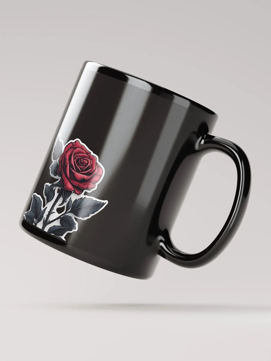 Rosey Whiskers Black Mug product image (6)