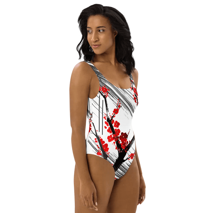 Sakura Blossom Burst - Swimsuit Black and White product image (2)