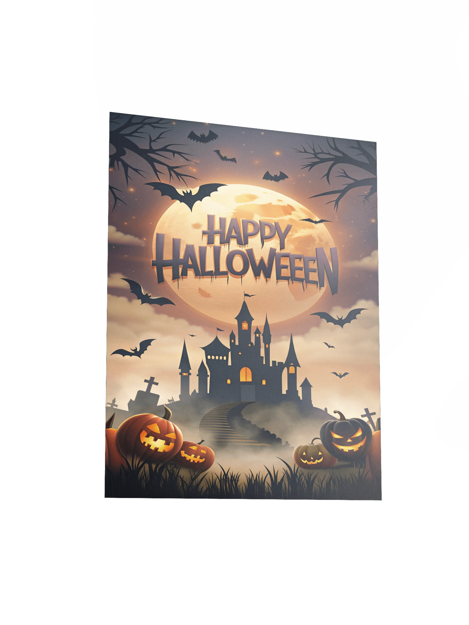 Happy Halloween Frameless Art Print | Vintage Style Halloween Poster product image (7)