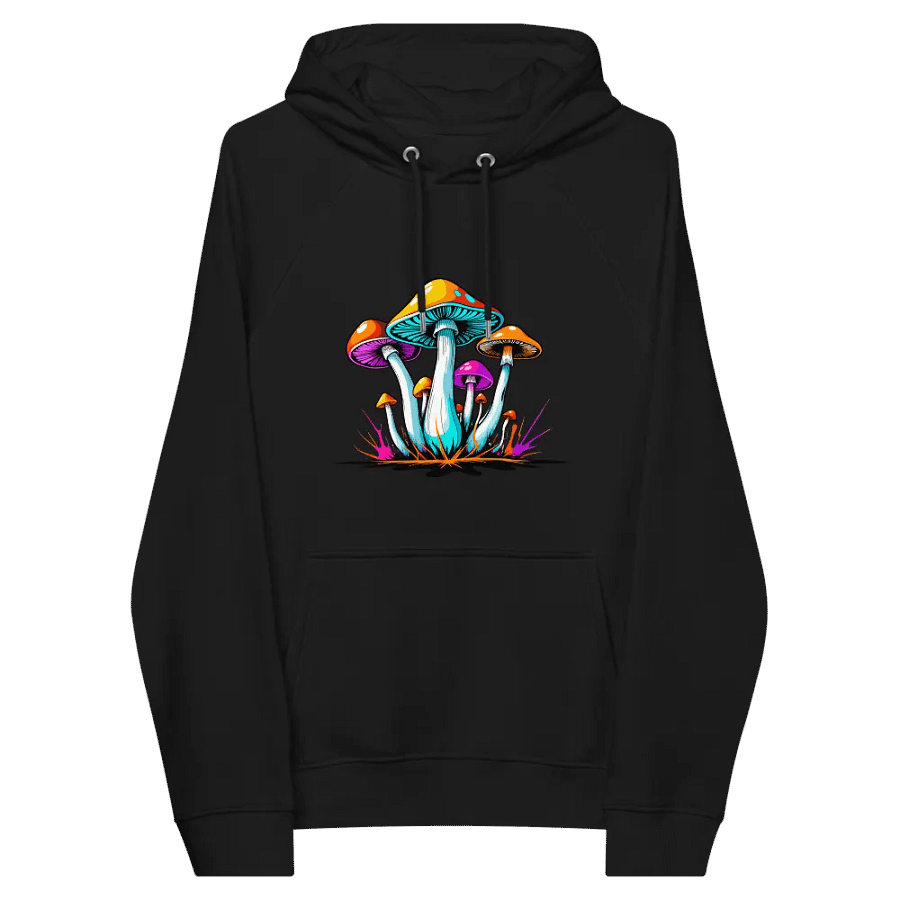 [Groovy Shrooms] Unisex Eco Raglan Hoodie product image (5)