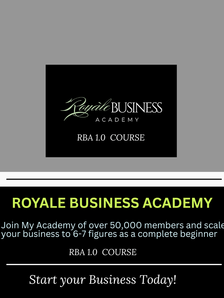 ROYALE BUSINESS ACADEMY- (RBA) 1.0 - COURSE product image (1)