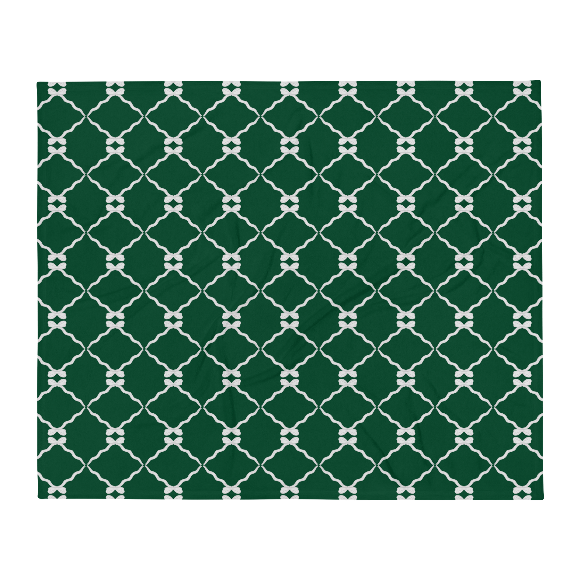 Bows and Ribbon in Green and White Throw Blanket product image (6)