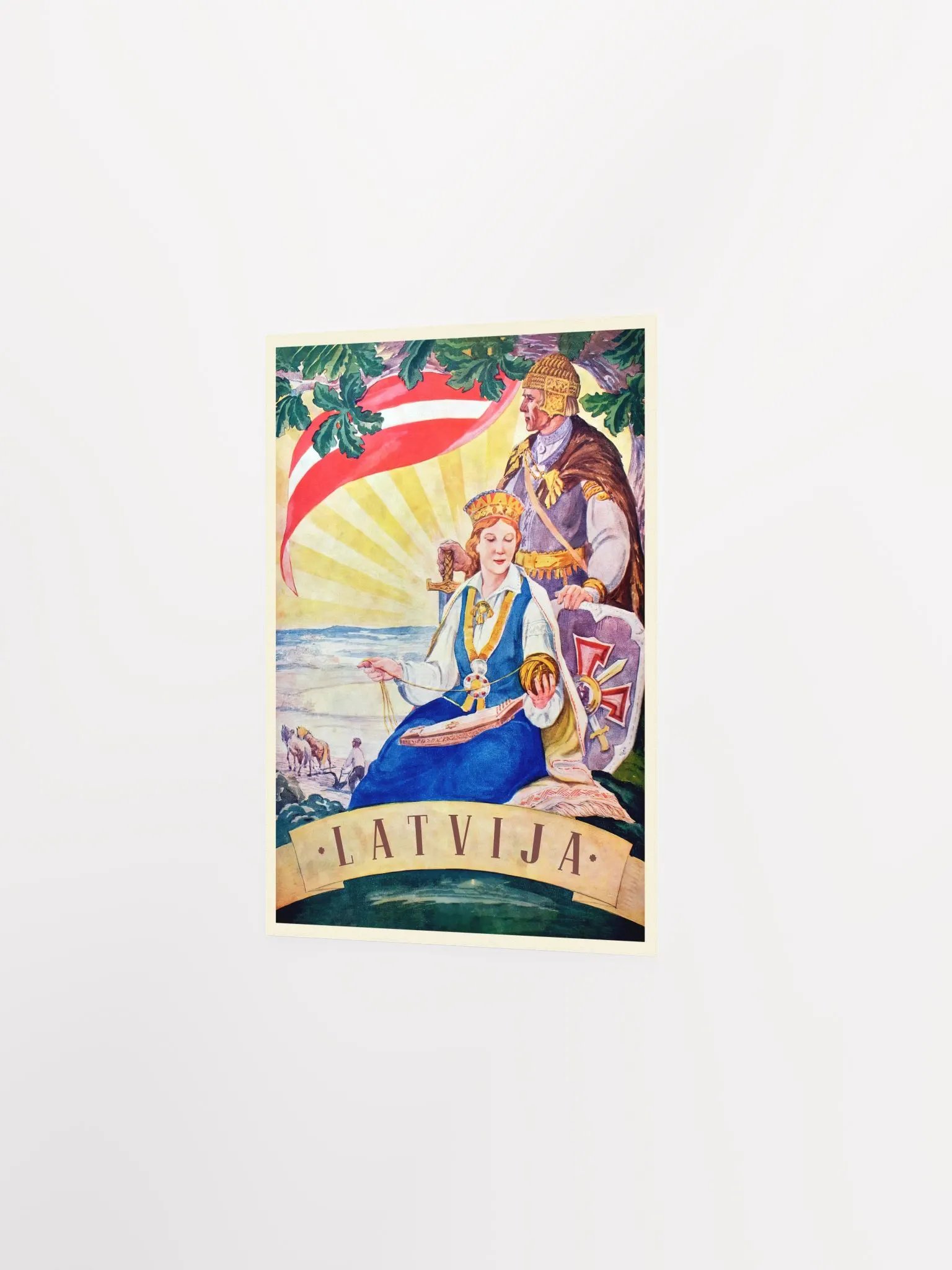 Latvia retro poster 1934 / Latvija 1934 — retro vintage travel poster, retro travel art, retro travel wall art product image (7)