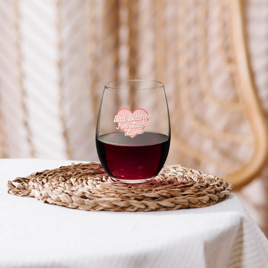 Bad Bitches For Lucha Libre Wine Glass product image (7)