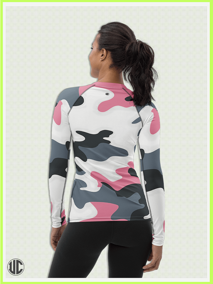 Bubblegum Pink Urban Camo - Women’s Rash Guard product image (2)