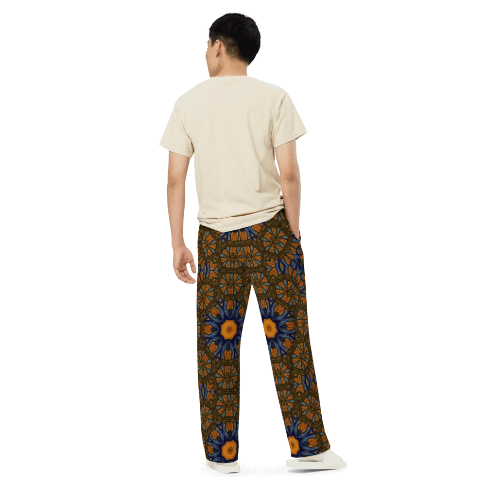 Orange and Blue Sketchy Kaleidoscope Wideleg Pants product image (10)