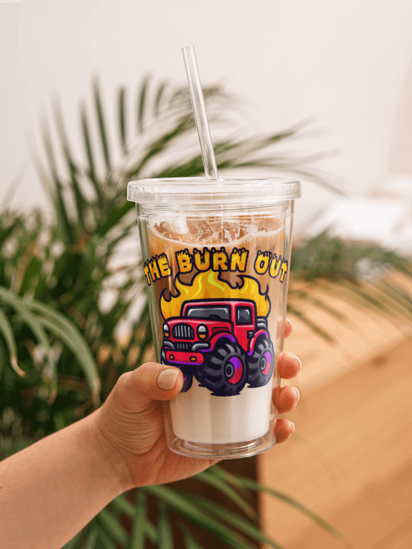 The Burn Out - Double Wall Clear Plastic Tumbler product image (1)