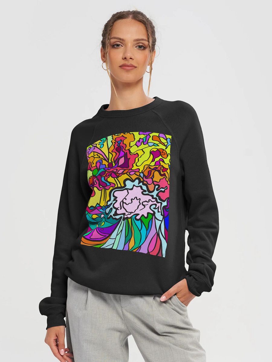 Vibrant Swirls Unisex Raglan Sweatshirt - Wave at Sunset product image (20)
