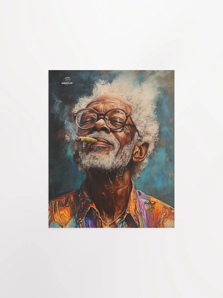 Elderly Black Man Smoking Blunt -Unframed Poster product image (1)