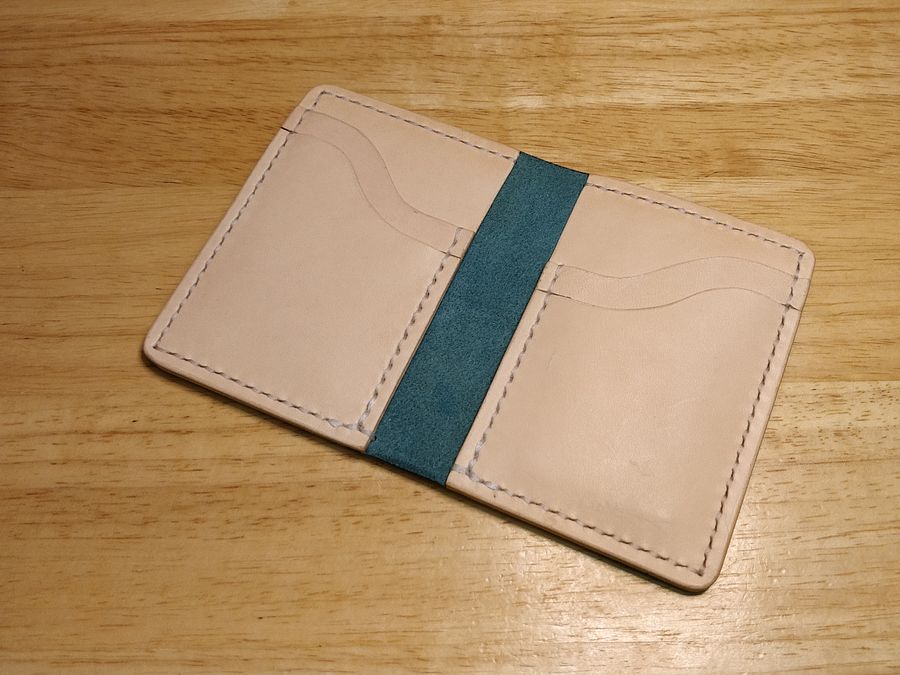 Full Grain Card Holder in Italian Turquoise Pull Up Leather V2.0 #0A product image (4)