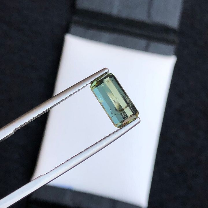 TOURMALINE FOR RING EMERALD CUT YELLOW/GREEN NATURAL GEMSTONE FOR GIFT, 1.90 CRT product image (1)