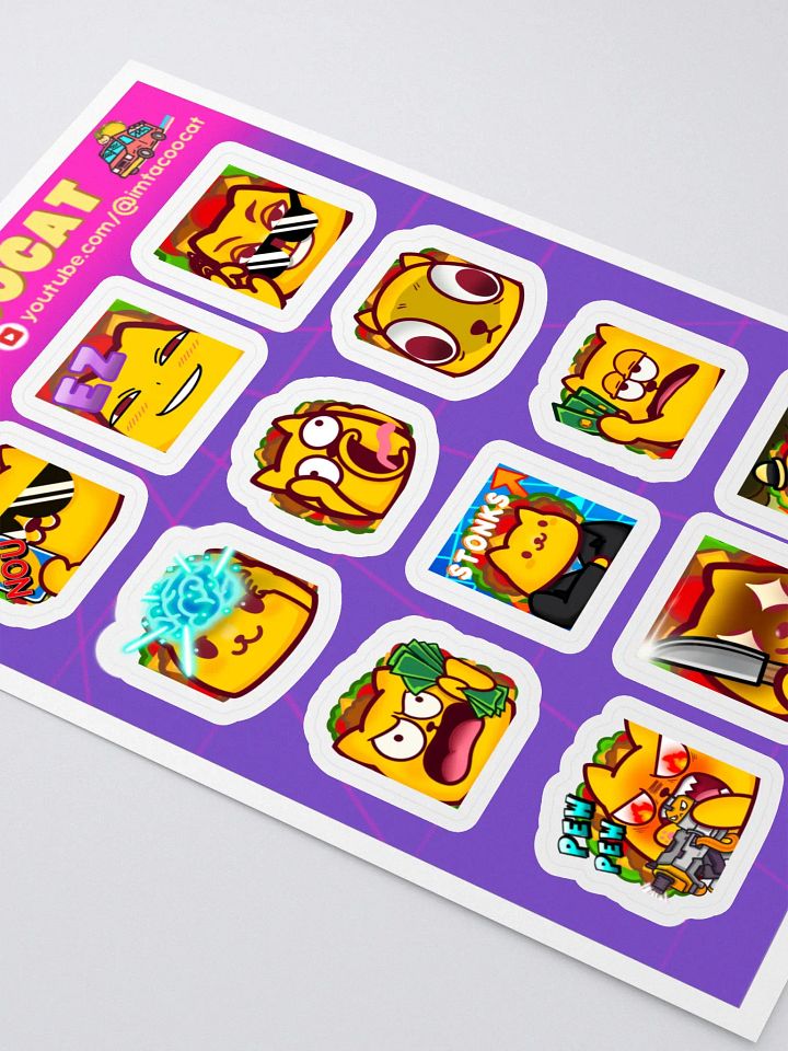 Memey TacoCat Emote Sticker Sheet product image (2)