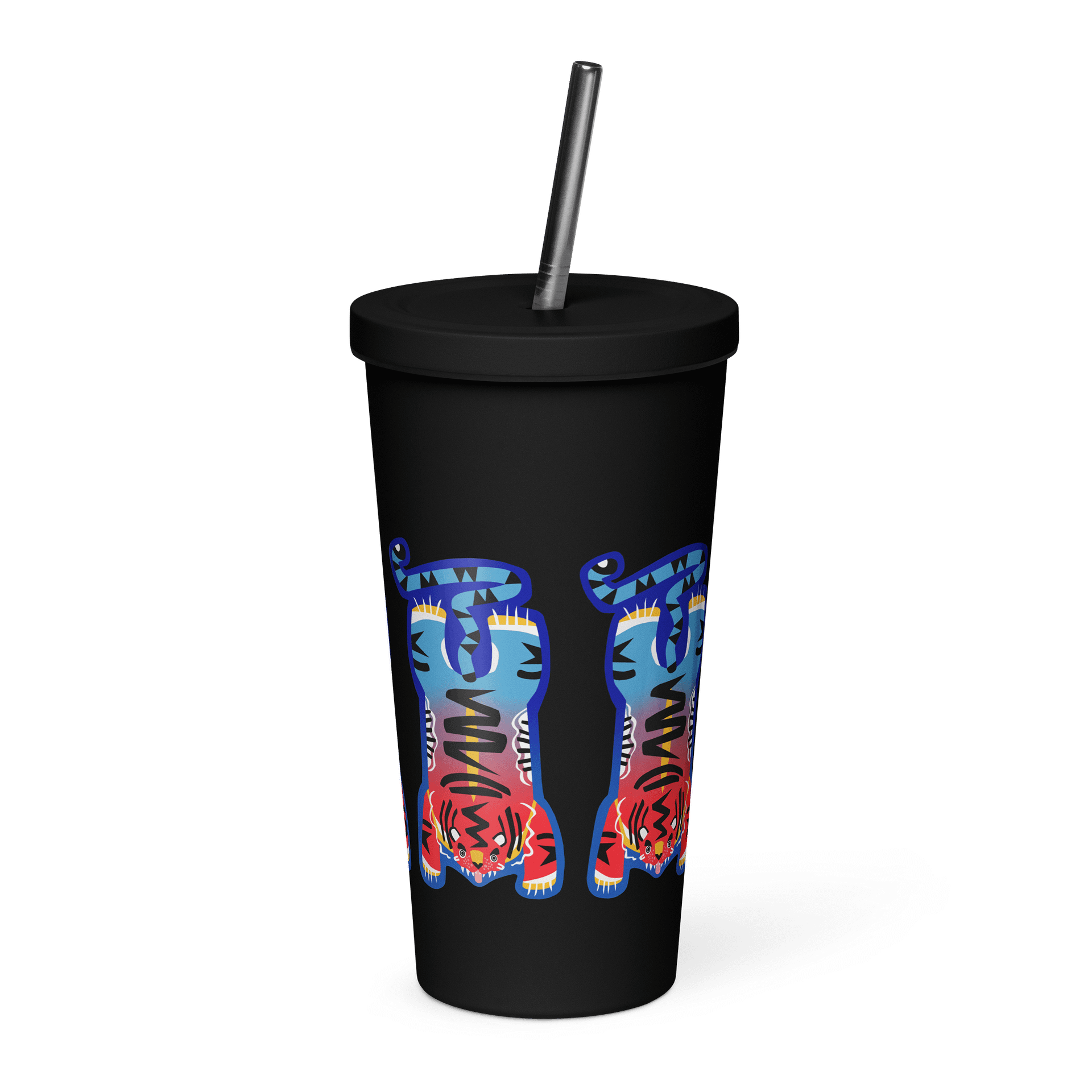 Blue and Red Tiger - Tumbler in Black product image (5)