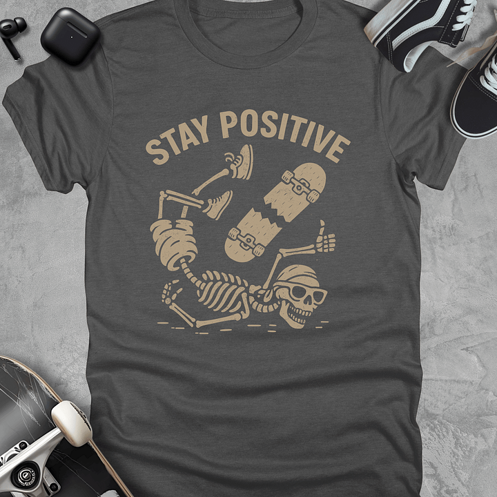 Stay positive, Funny skateboarding t-shirt, Unisex product image (4)