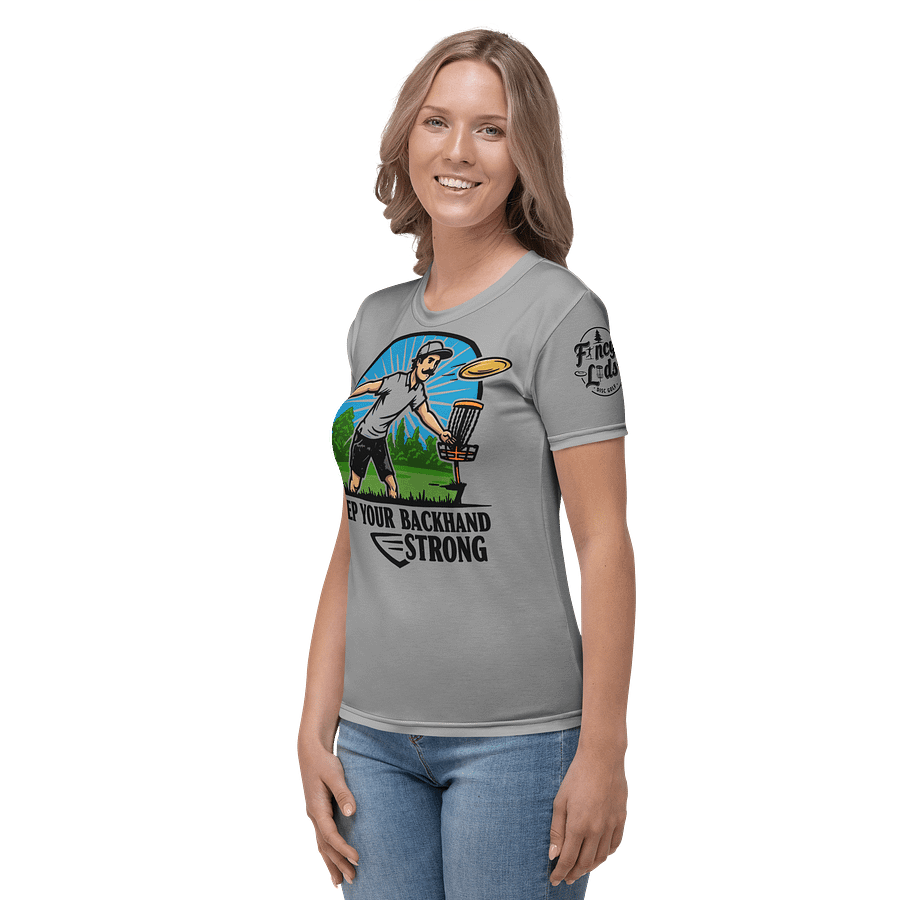 Fancy Lads Women's Grey T-shirt "Keep Your Backhand Strong" product image (3)