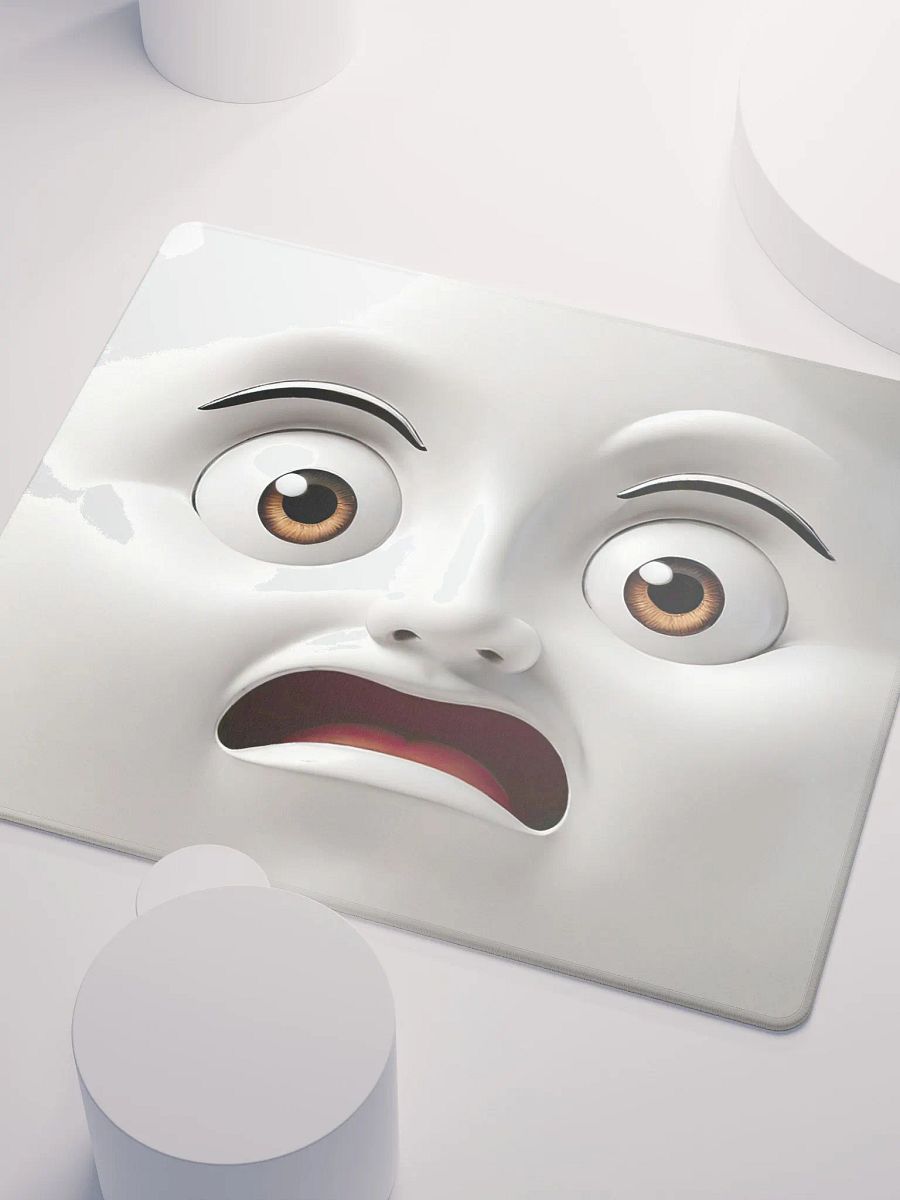 Surprised Expression Premium Mouse Pad: Bring a Playful Vibe to Your Workspace! product image (3)