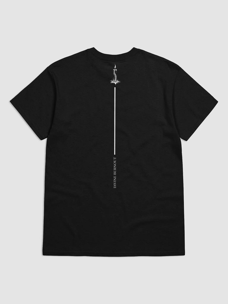 Divine Burnout – Spine Candle Graphic T-Shirt | Gothic Minimal Design | Unisex Cotton Tee product image (5)