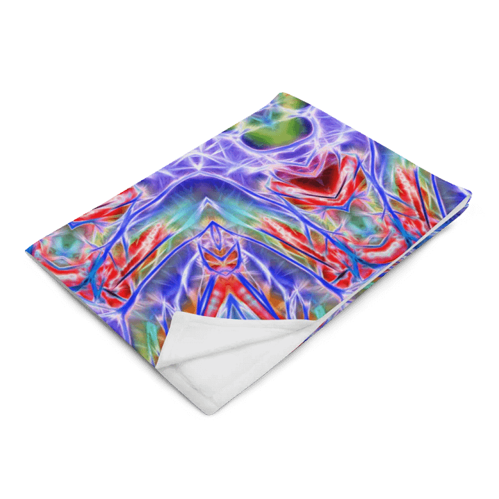 Blue Red Kaleidoscope Throw Blanket product image (14)