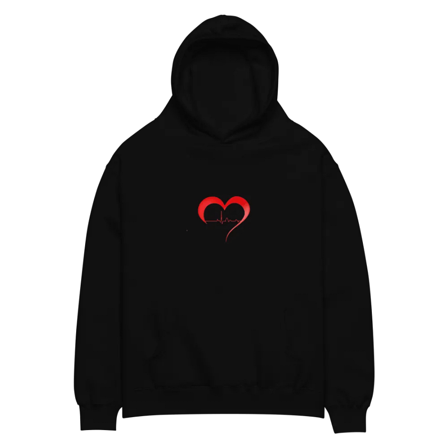 Heartbeat ECG Red Hoodie product image (2)