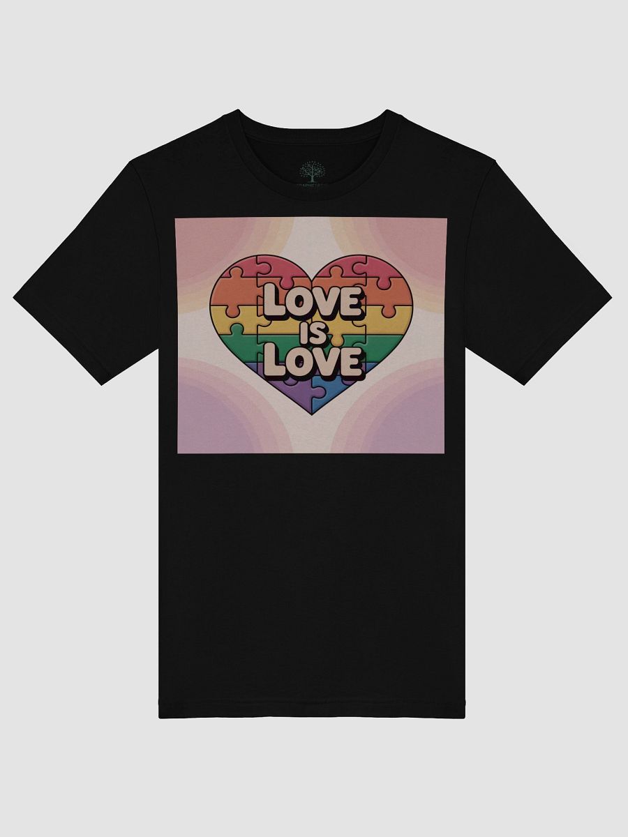 Exclusive 'Love is Love' Rainbow Puzzle Heart Pride Unisex T-Shirt - TDS Music product image (48)
