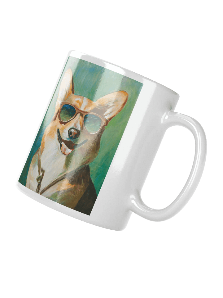 Cool Corgi Sunglasses Painting - dogPXL Artistic series Shades White Mug product image (2)