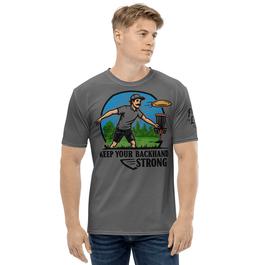 Fancy Lads Men's Grey T-Shirt "Keep Your Backhand Strong" product image (4)